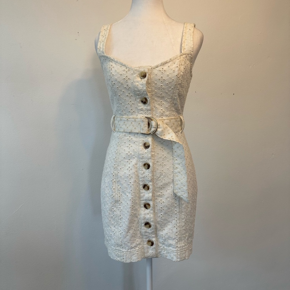 Mink Pink Cream Button-Down Dress